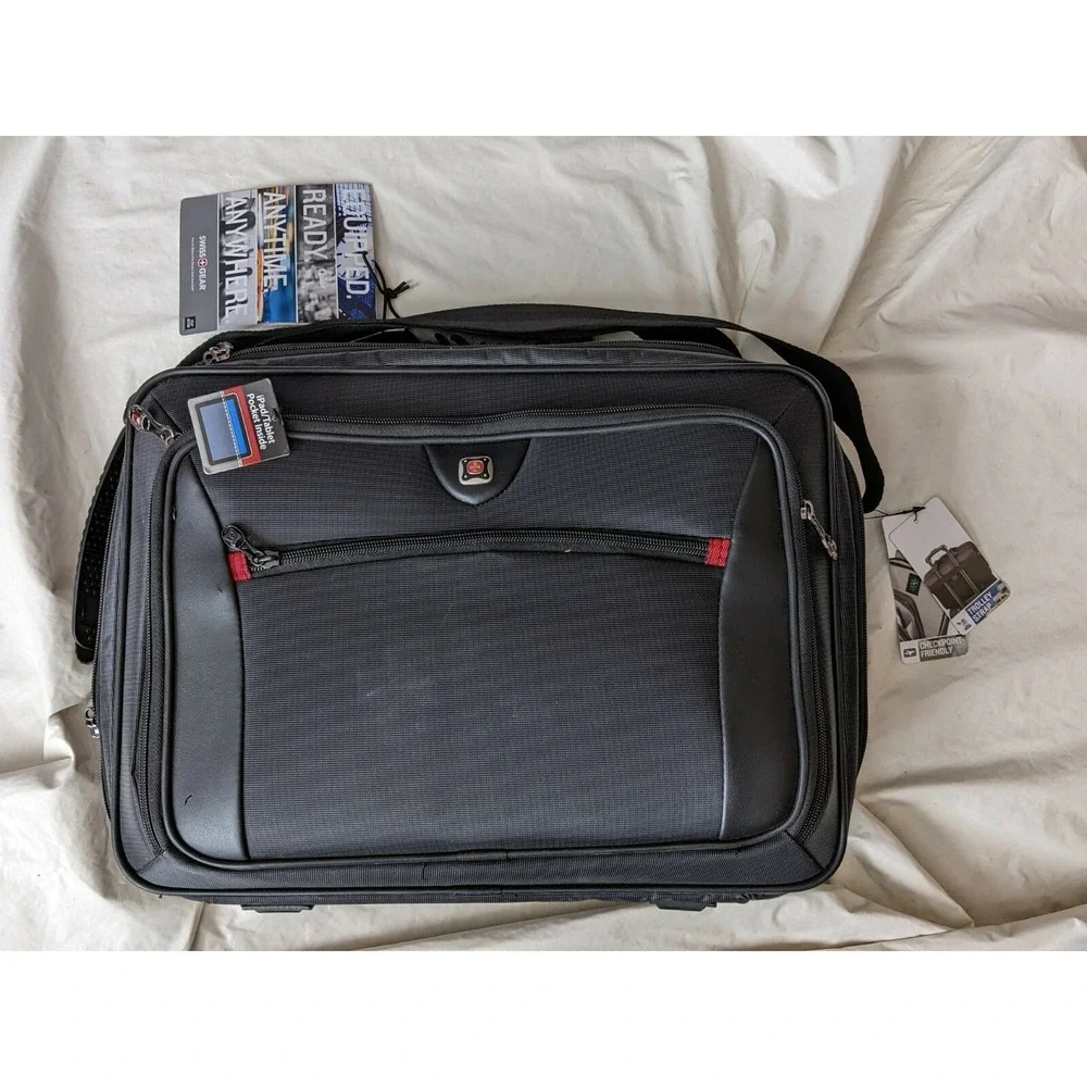 SwissGear Checkpoint Friendly 15.6 Laptop Briefcase Messenger Bag Black New